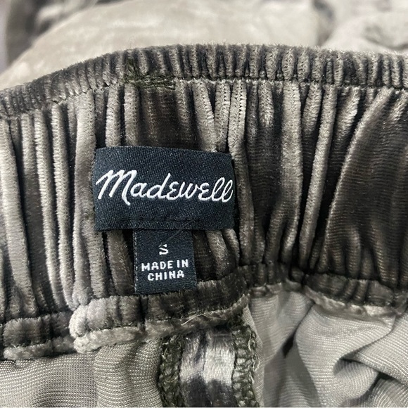 Madewell Velvet Wide Leg Cropped Pull-on Pants in Dark Metal size Small - Picture 5 of 6